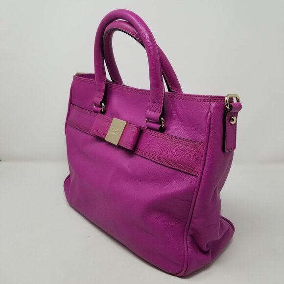 KATE SPADE Purple Bow Handbag with Removable Adjustable Strap Handbags Bags - Picture 6 of 16